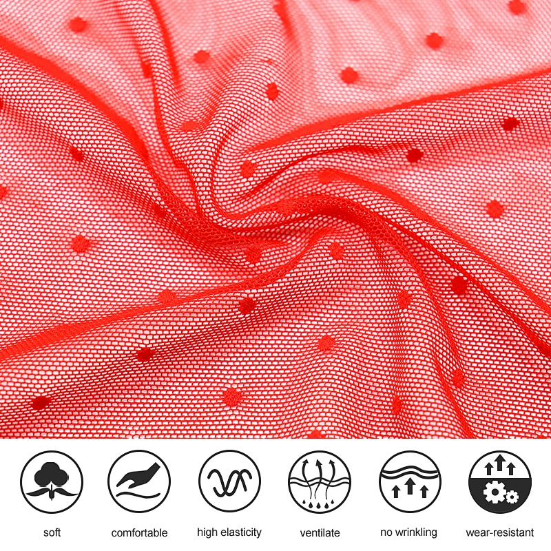 High stretch  nylon spandex mesh jacquard fabric